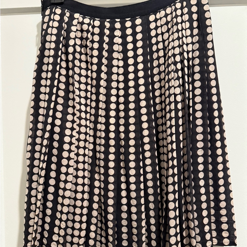 Polka Dot A-Line Skirt - Black and White